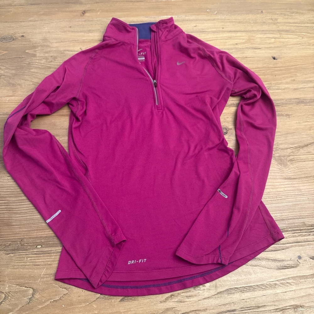 Nike Women's Magenta Dri-FIT Half-Zip Performance Pullover